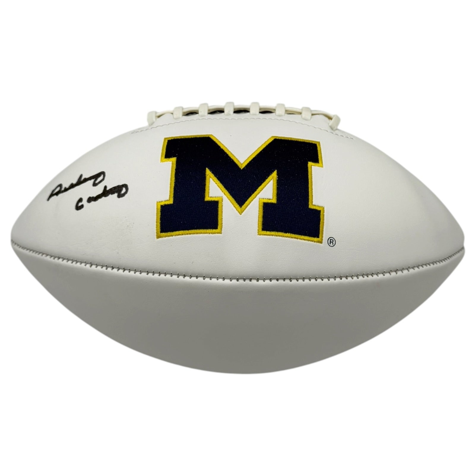 Anthony Carter Autographed University of Michigan Wolverines Logo Football - JSA