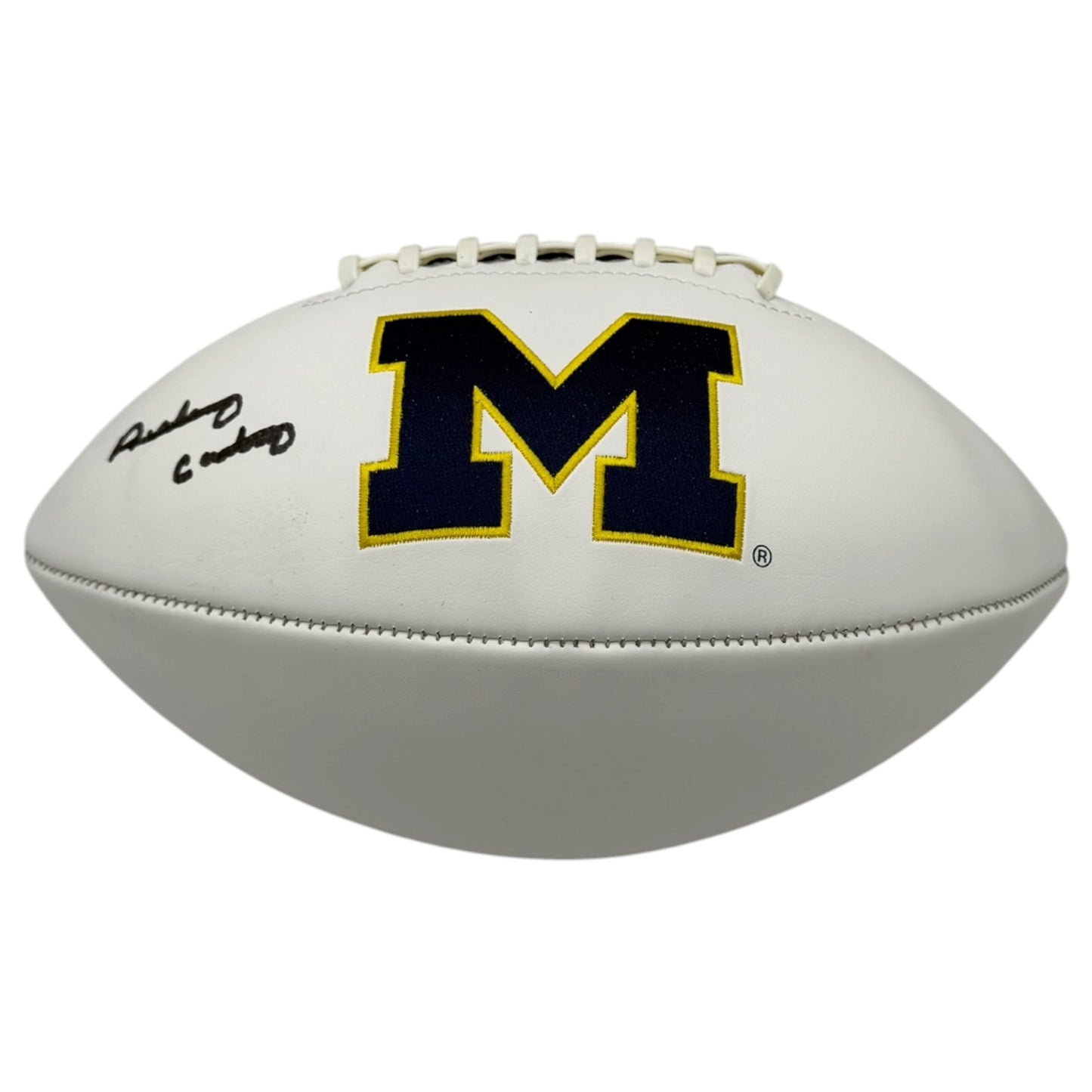Anthony Carter Autographed University of Michigan Wolverines Logo Football - JSA