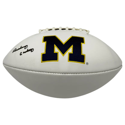 Anthony Carter Autographed University of Michigan Wolverines Logo Football - JSA