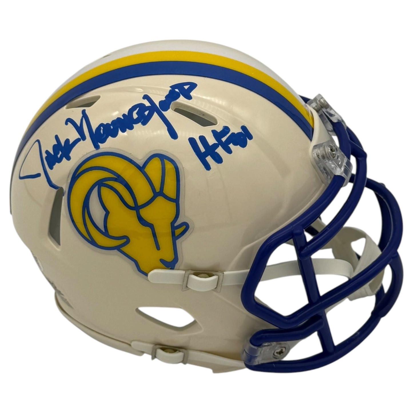 Jack Youngblood Autographed Los Angeles Rams (Retro) Mini Helmet w/ "HOF 01" - JSA