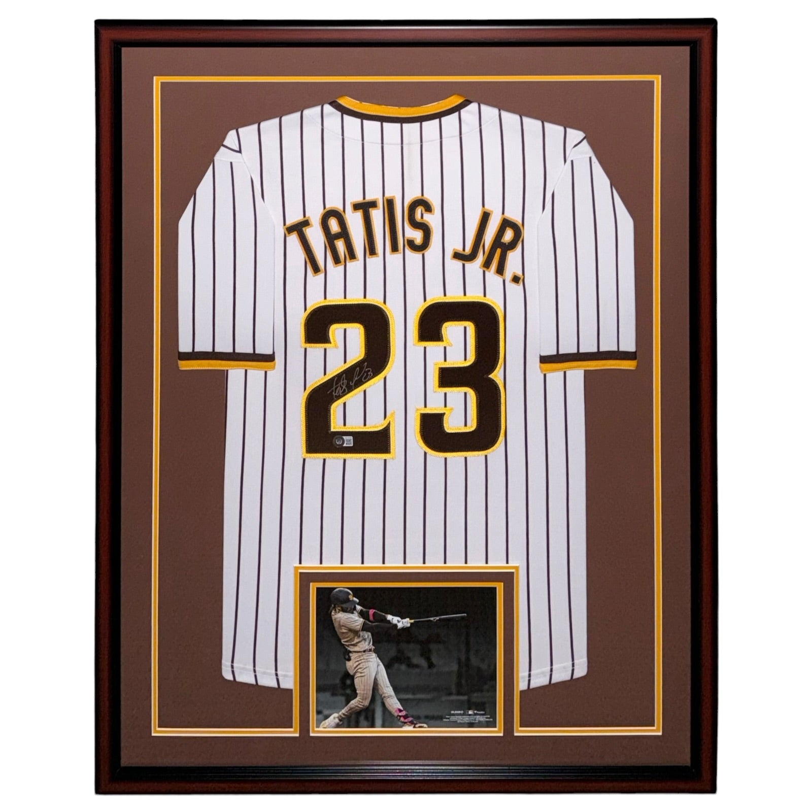 Fernando Tatis Jr. Autographed San Diego (White Pinstripe #23) Deluxe Framed Custom Jersey - Beckett