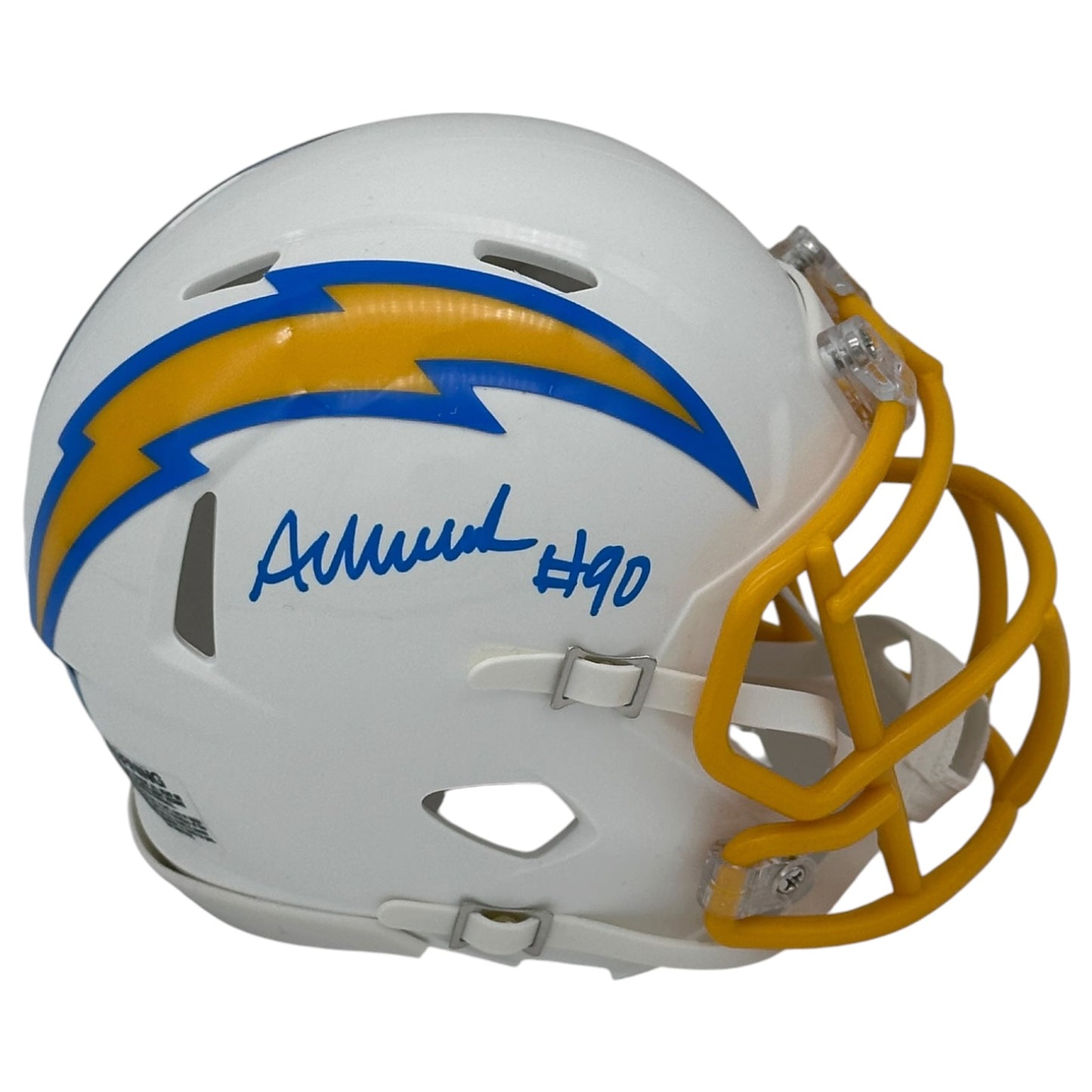 Akheem Mesidor Autographed Los Angeles Chargers (Speed) Mini Helmet - JSA