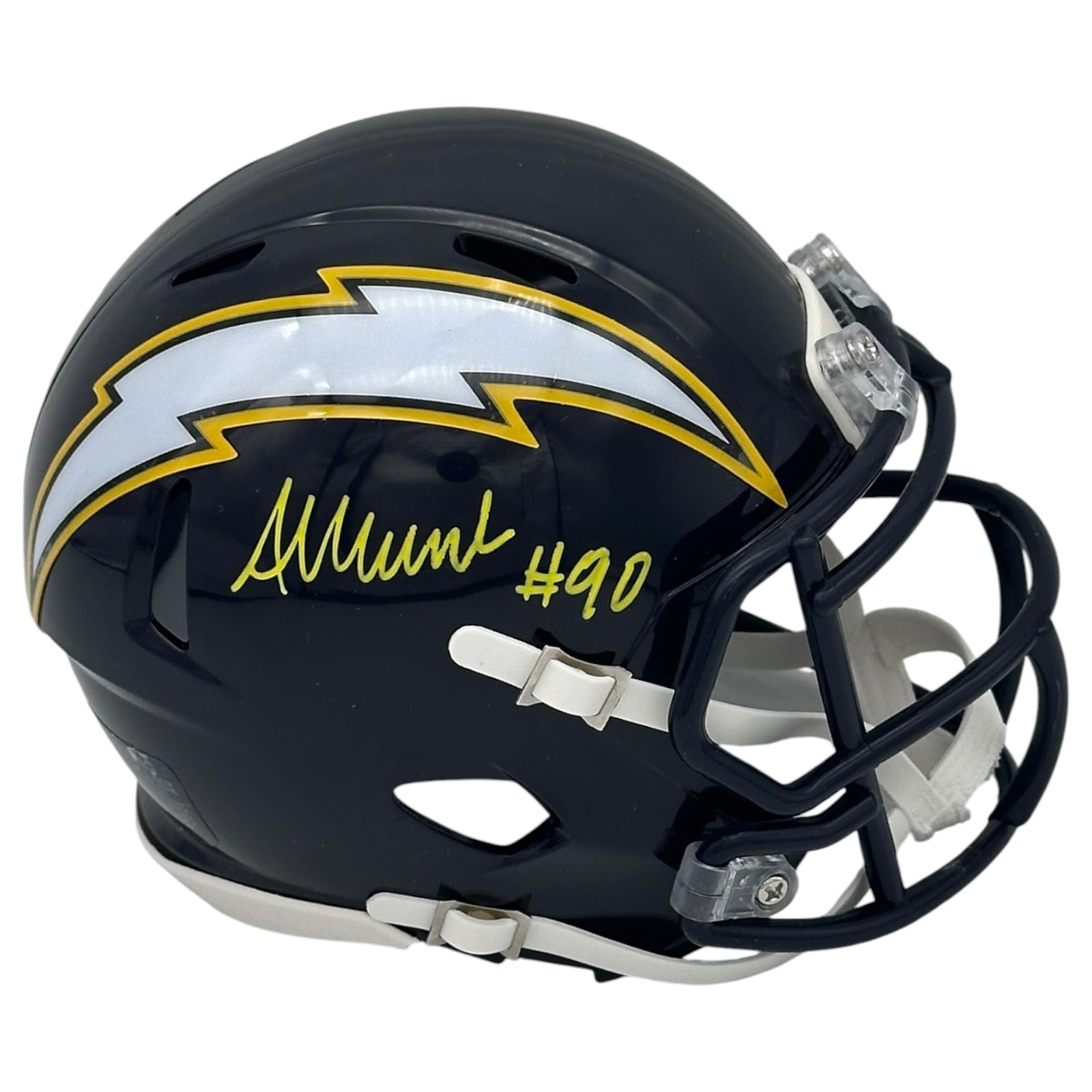 Akheem Mesidor Autographed Los Angeles Chargers (Throwback) Mini Helmet - JSA