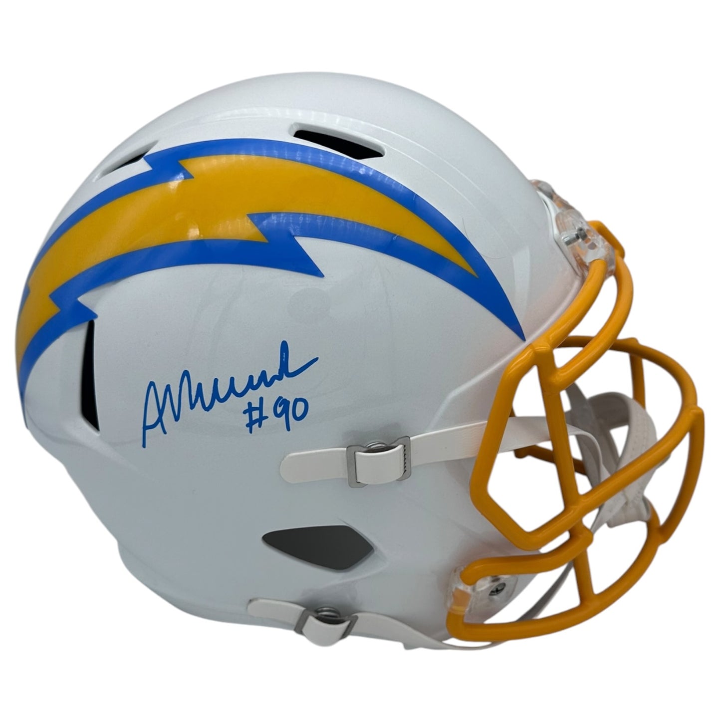 Akheem Mesidor Autographed Los Angeles Chargers (Speed) Deluxe Full Size Replica Helmet - JSA