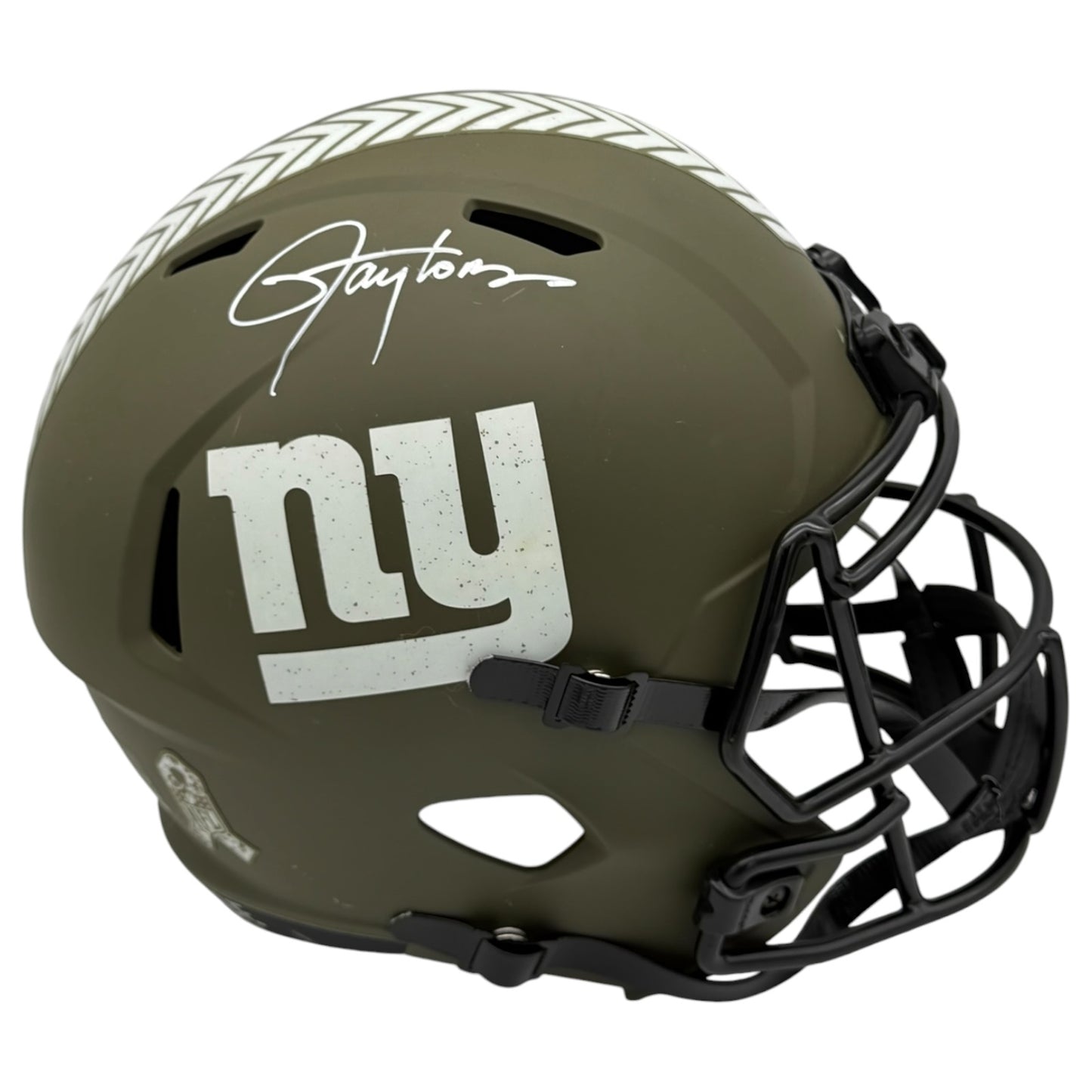 Lawrence Taylor Autographed New York Giants (SALUTE TO SERVICE) Deluxe Full-Size Replica Helmet - BAS