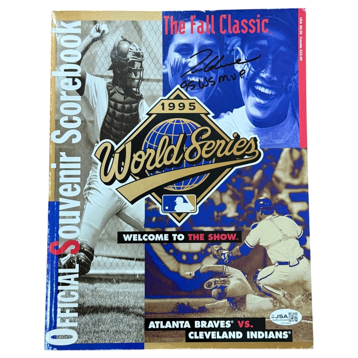 Tom Glavine Autographed Official 1995 World Series Scorebook Program w/ "95 WS MVP" - JSA