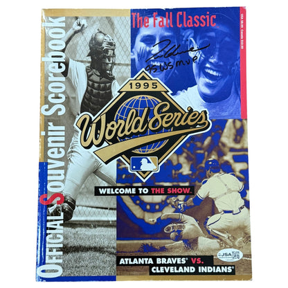 Tom Glavine Autographed Official 1995 World Series Scorebook Program w/ "95 WS MVP" - JSA