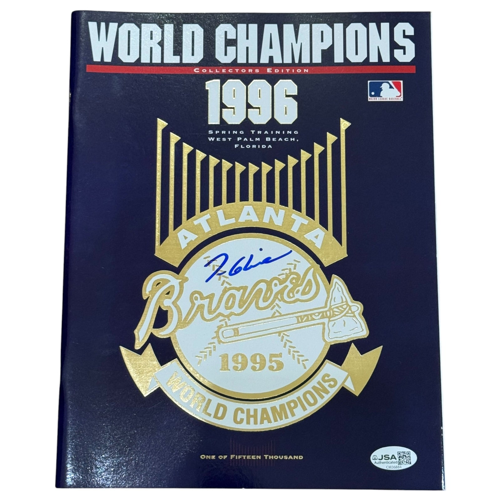 Tom Glavine Autographed 1995 World Series Champions Spring Training Program - JSA