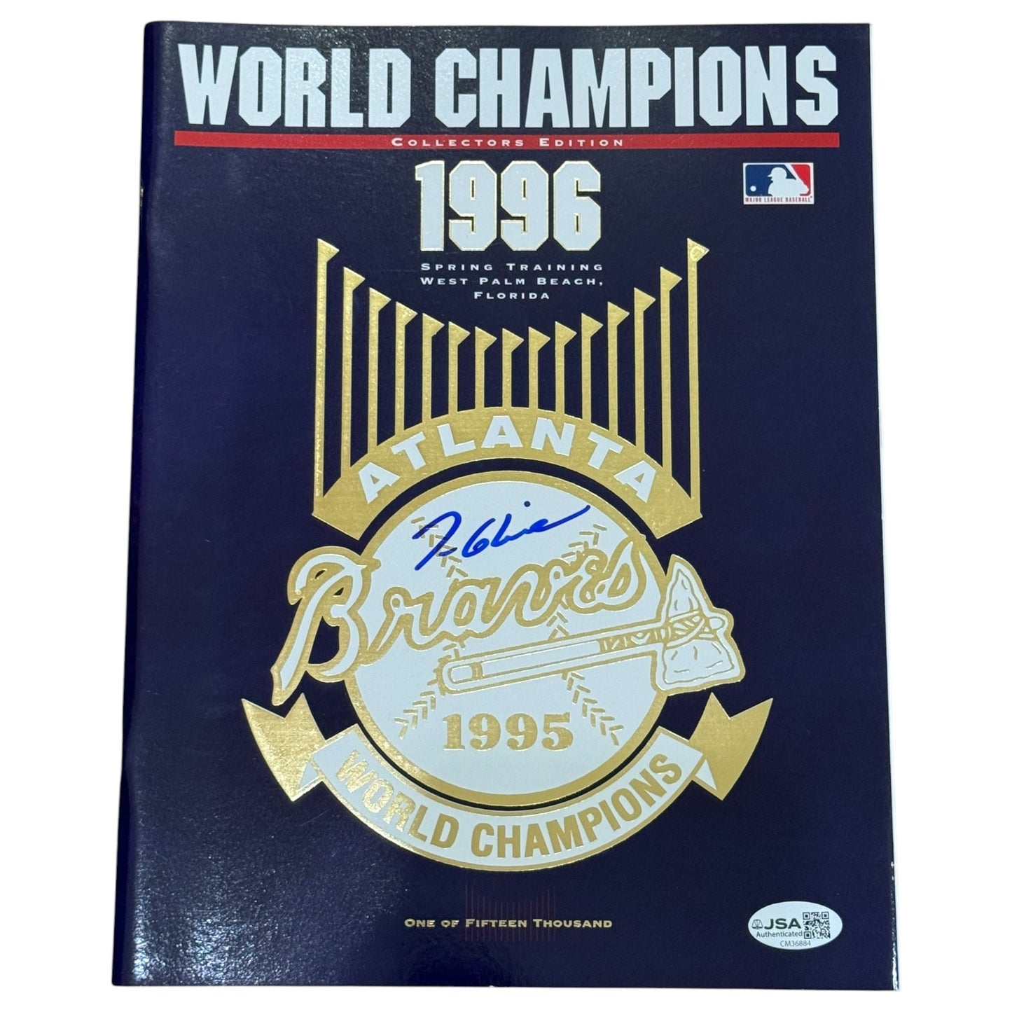 Tom Glavine Autographed 1995 World Series Champions Spring Training Program - JSA