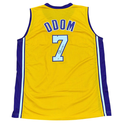 Lamar Odom Autographed Los Angeles (Yellow #7) Custom Stitched Jersey - JSA