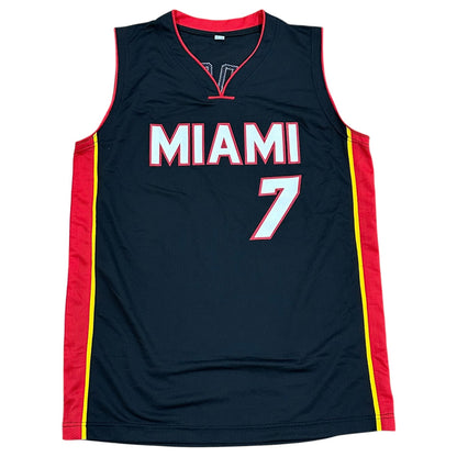 Lamar Odom Autographed Miami (Black #7) Custom Stitched Jersey - JSA