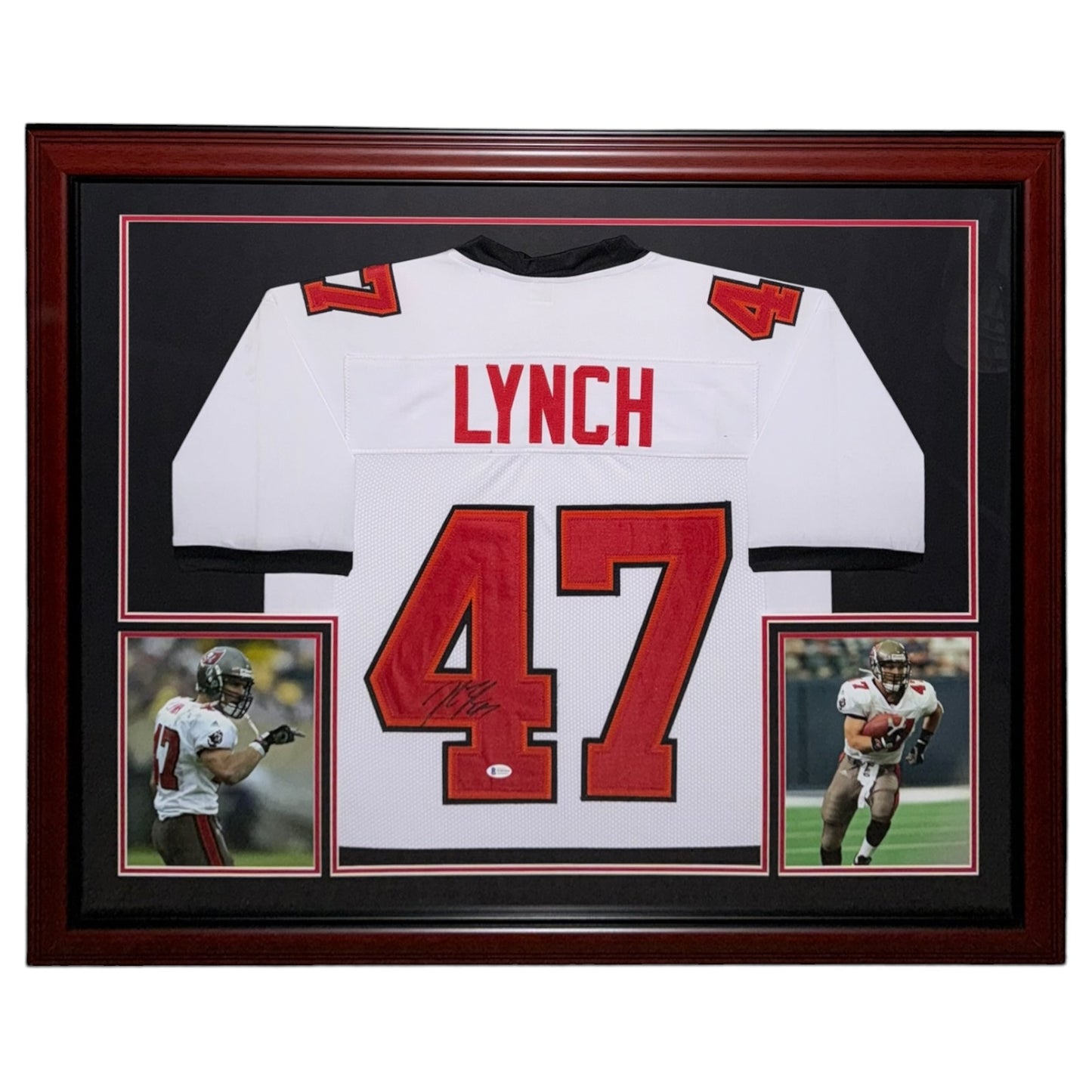 John Lynch Autographed Tampa Bay Buccaneers (White #47) Deluxe Framed Jersey - JSA