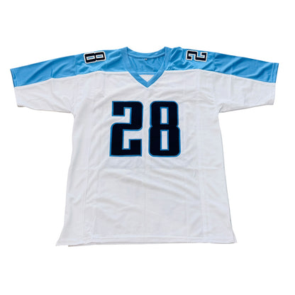 Chris Johnson Autographed Tennessee (White #28) Custom Jersey - Beckett