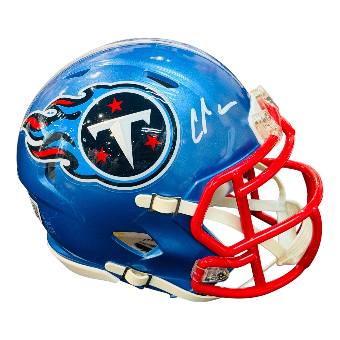 Chris Johnson Autographed Tennessee Titans Flash Alternate Mini Helmet - Beckett