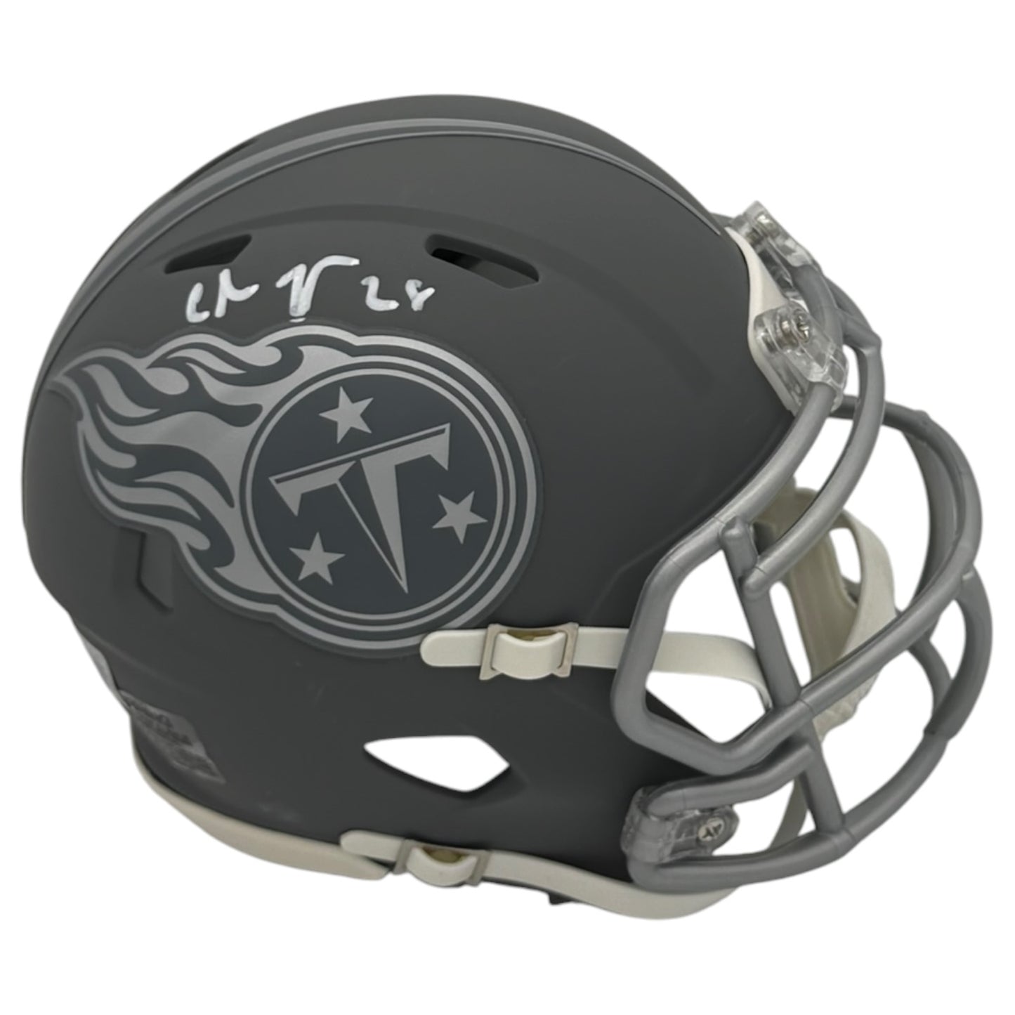 Chris Johnson Autographed Tennessee Titans Slate Alternate Mini Helmet - Beckett