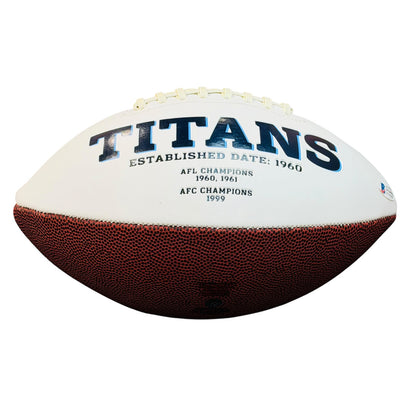 Chris Johnson Autographed Tennessee Titans Logo Football - Beckett