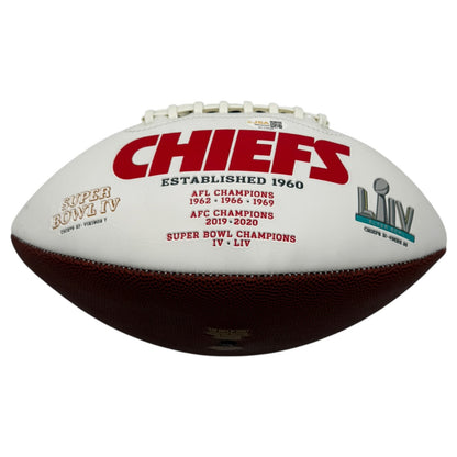 Larry Johnson Autographed Kansas City Chiefs White Panel Logo Football - JSA