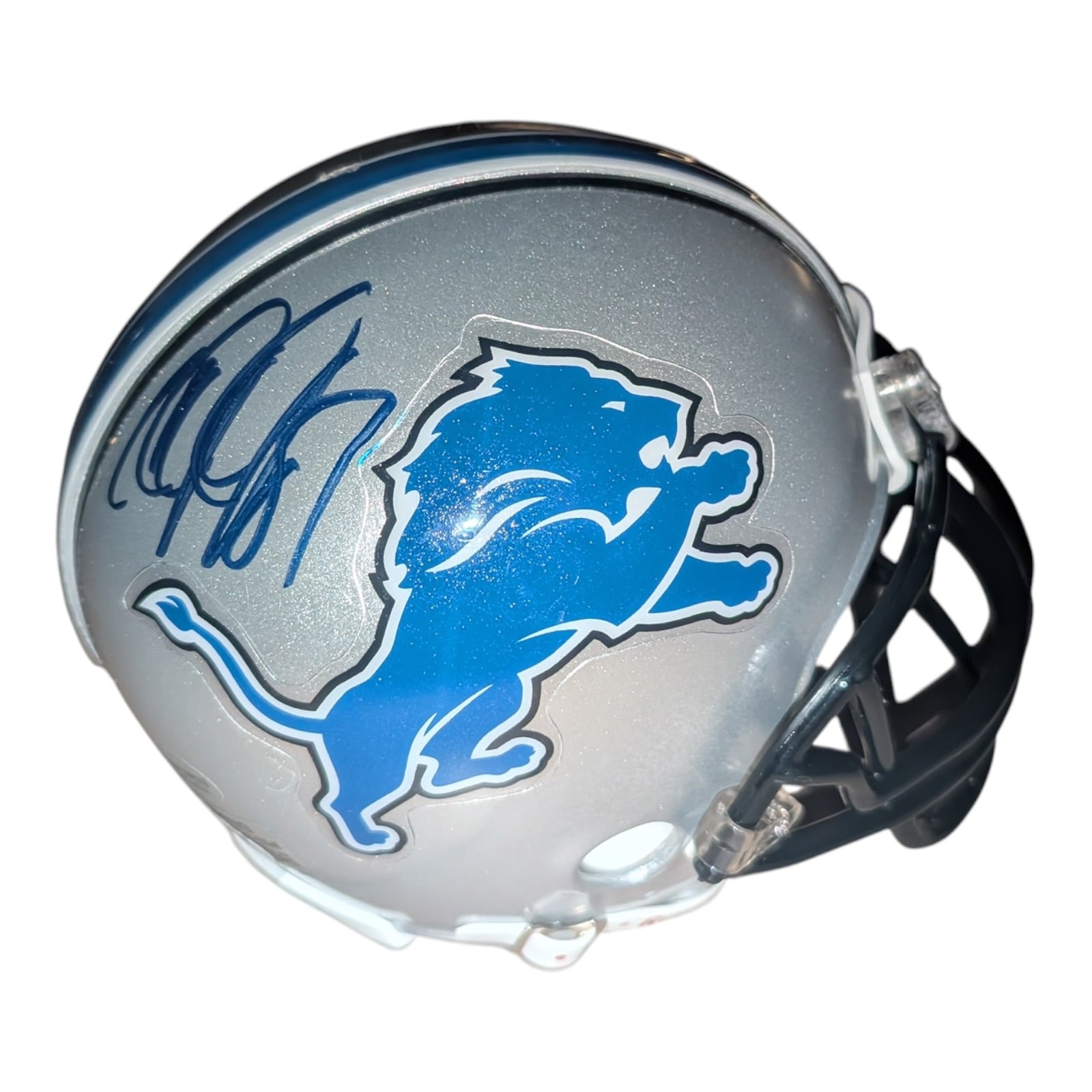 Calvin Johnson Autographed Detroit Lions Mini Helmet - JSA