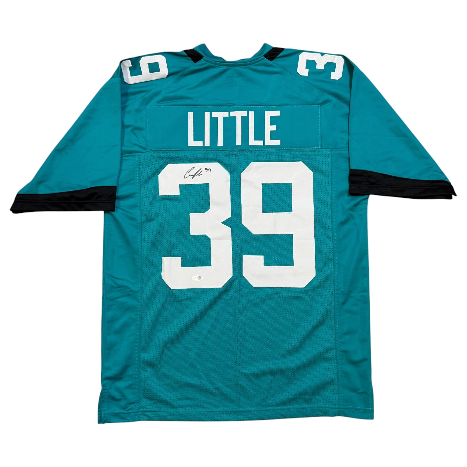 Cam Little Autographed Jacksonville (Teal #39) Custom Stitched Jersey - JSA