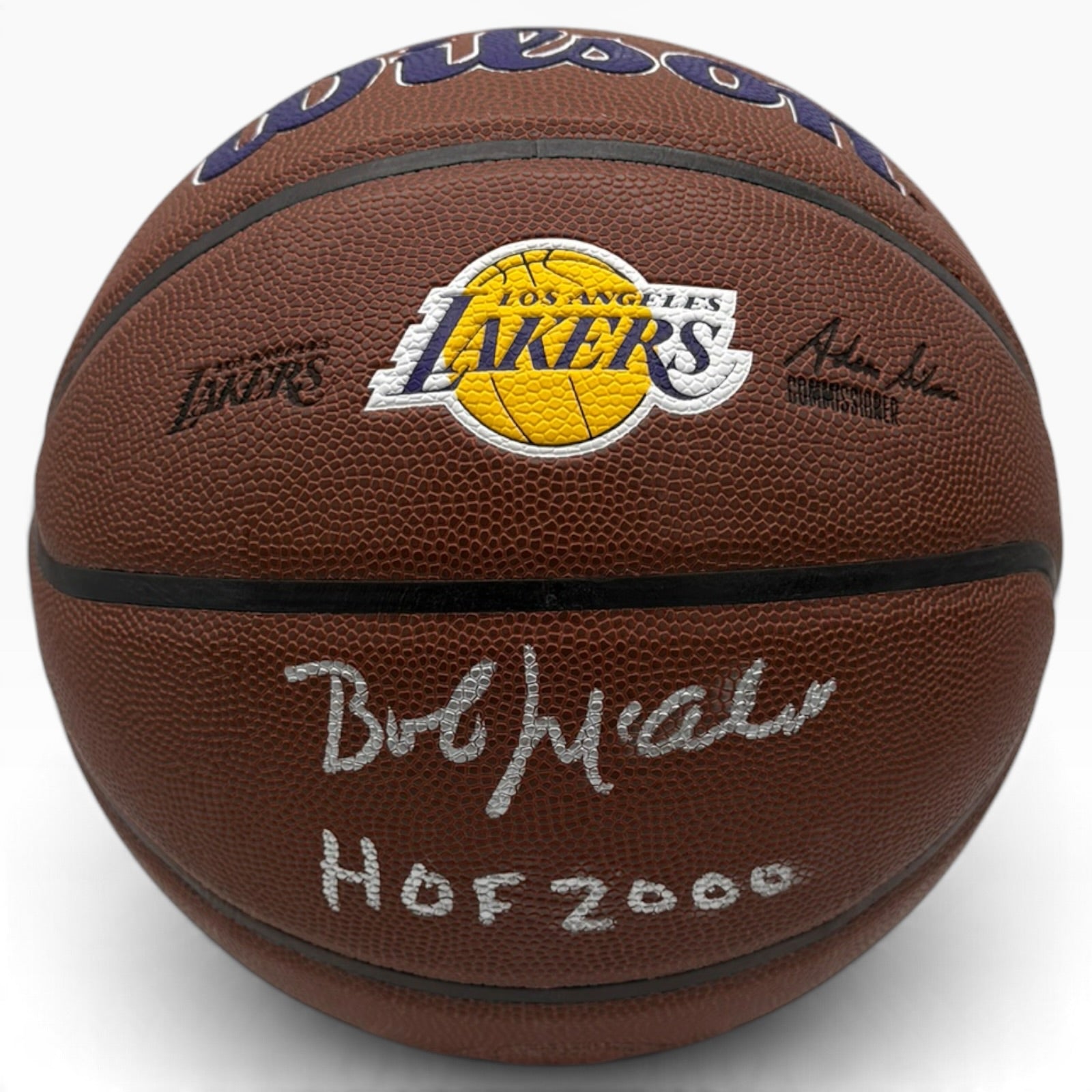 Bob McAdoo Autographed Los Angeles Lakers Logo Basketball w/ HOF 2000 - JSA