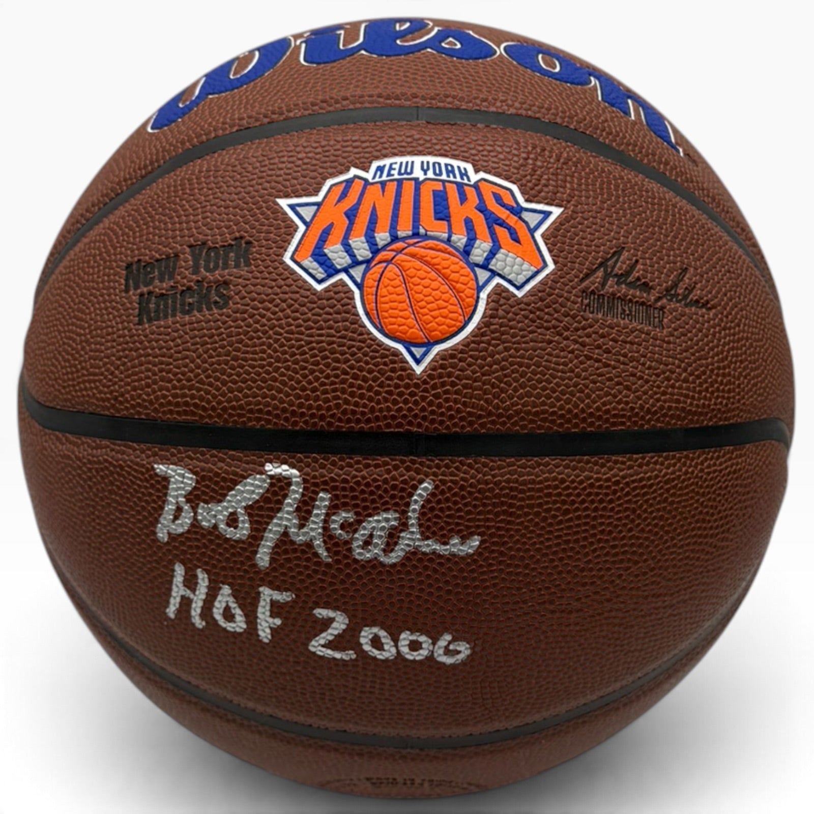 Bob McAdoo Autographed New York Knicks Logo Basketball w/ HOF 2000 - JSA