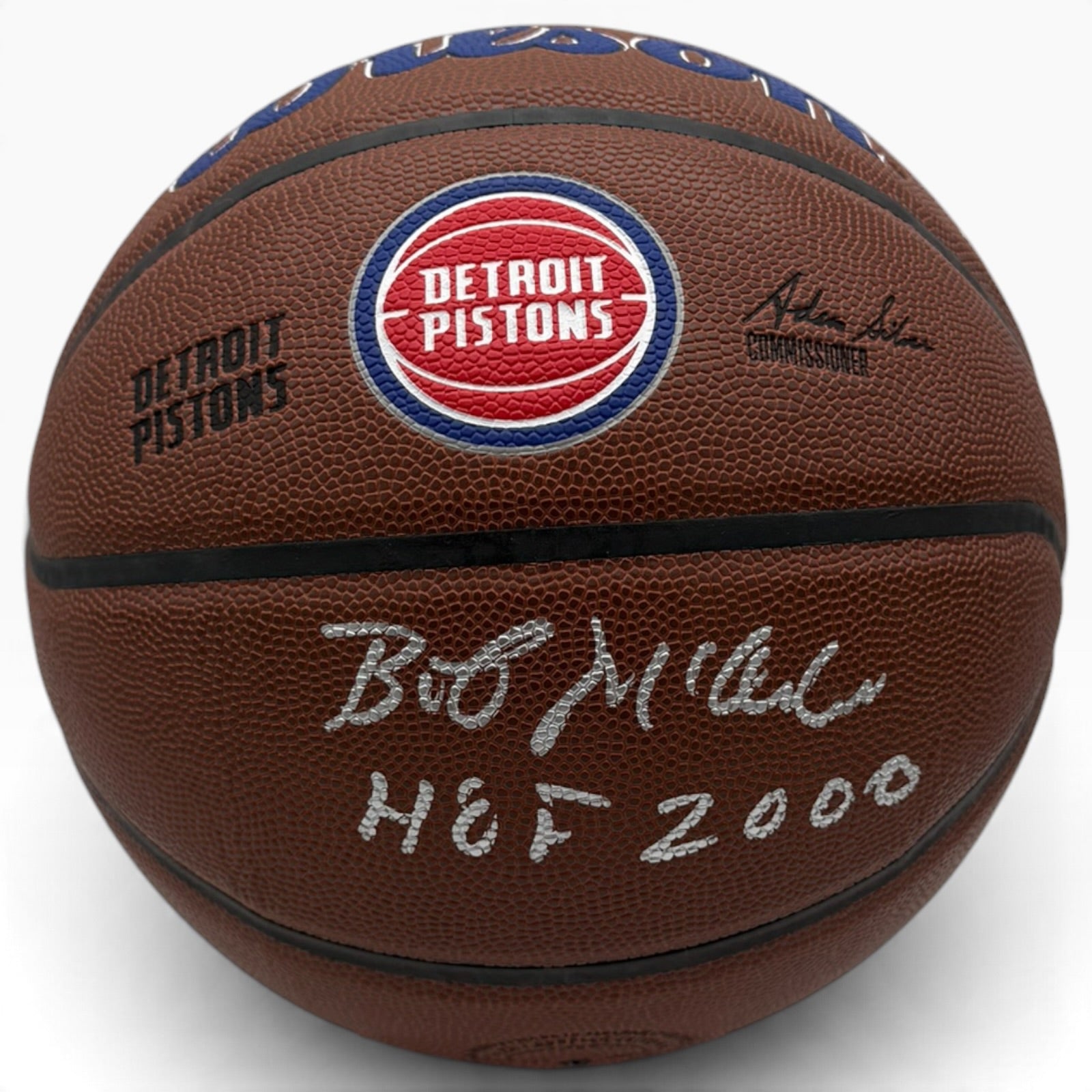 Bob McAdoo Autographed Detroit Pistons Logo Basketball w/ HOF 2000 - JSA