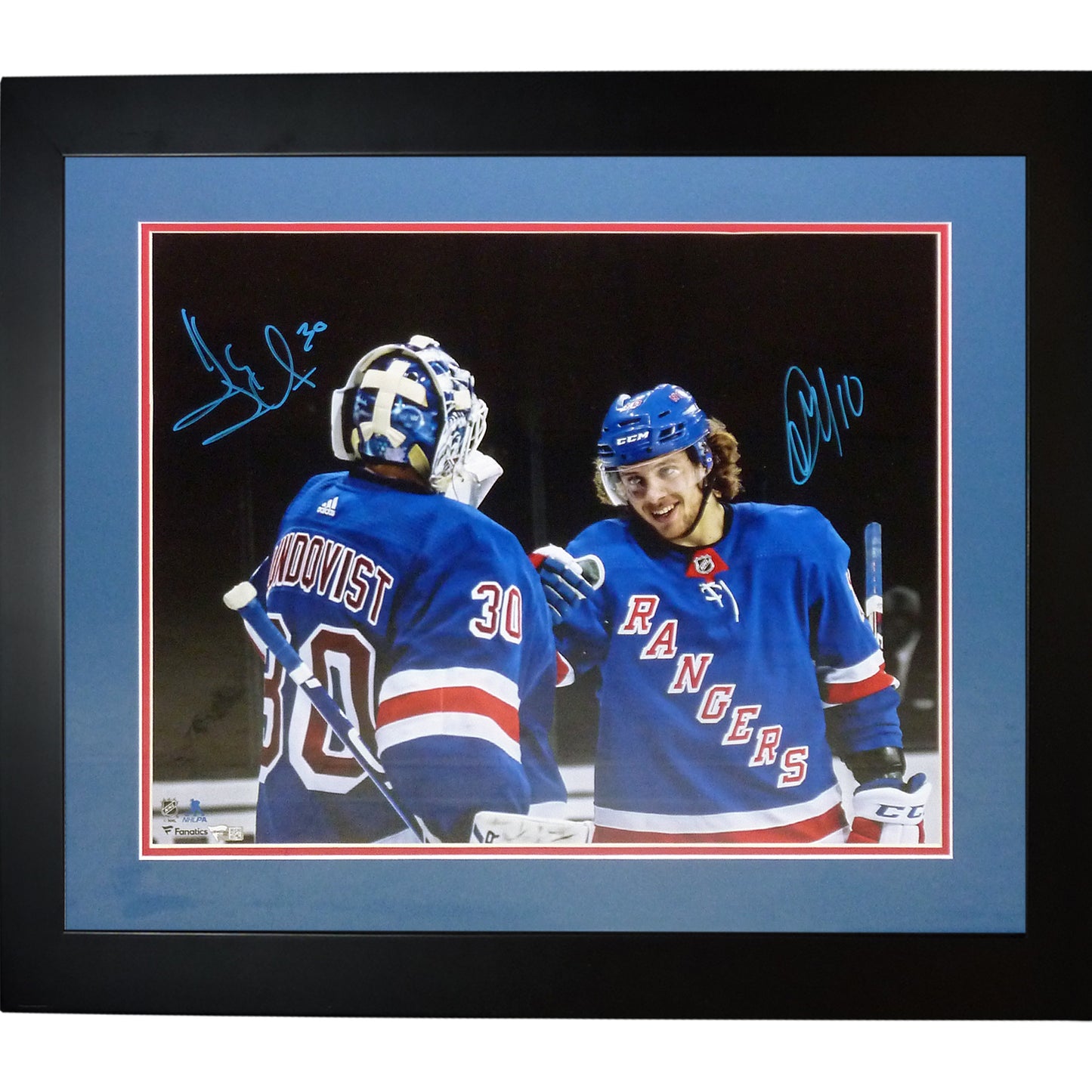 Henrik Lundqvist And Artemi Panarin Autographed New York Rangers Deluxe Framed 16x20 Photo - Fanatics