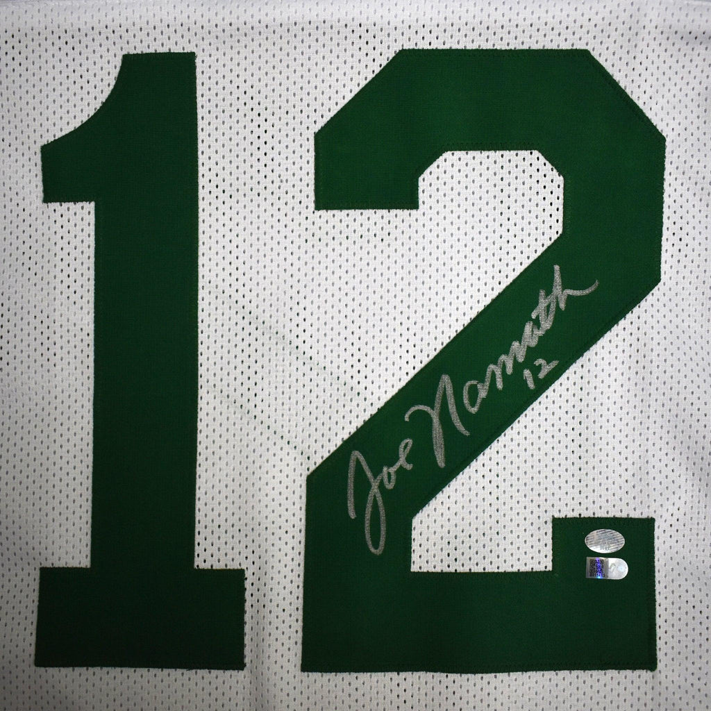 Joe Namath Autographed New York Jets (White #12) STAT Jersey