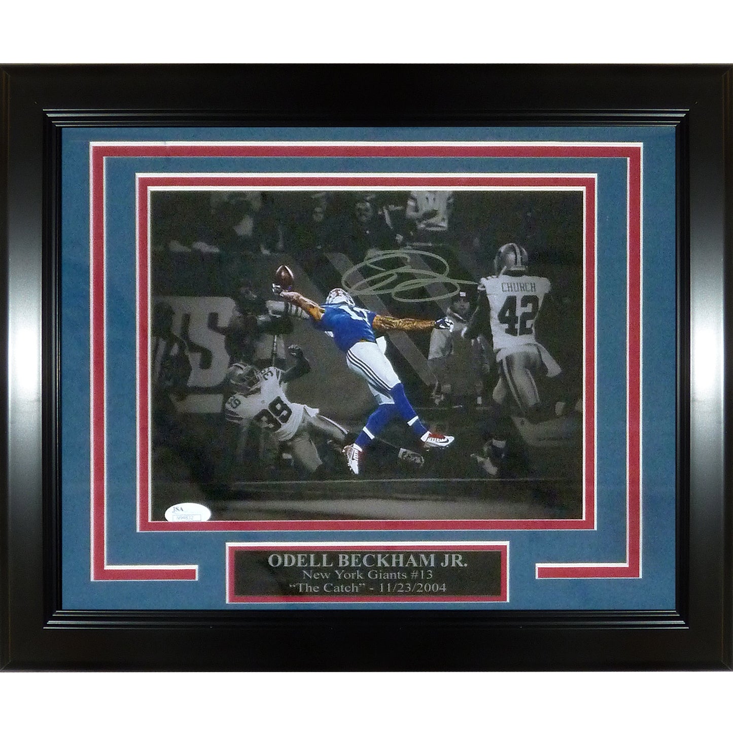 Odell Beckham Jr. Autographed New York Giants (The Catch) Deluxe Framed 8x10 Photo - JSA
