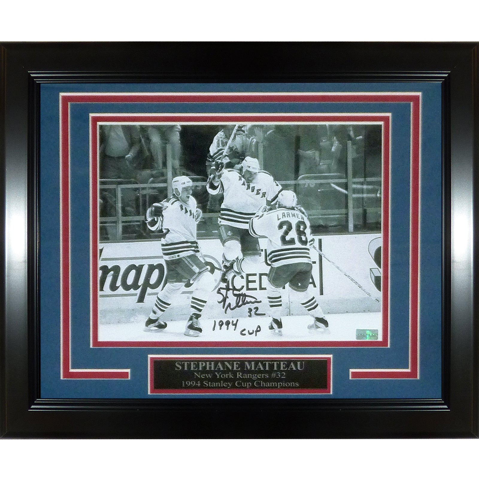 Stephane Matteau Autographed New York Rangers (Stanley Cup Celebration) Deluxe Framed 8x10 Photo