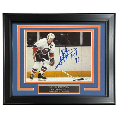 Denis Potvin Autographed New York Islanders Deluxe Framed 8x10 Photo - JSA