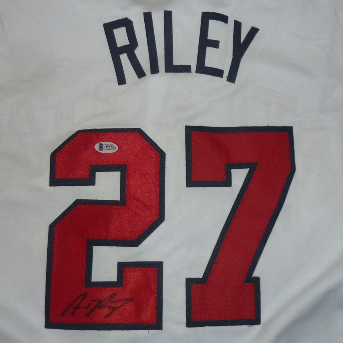 Austin Riley Autographed Atlanta (White #27) Custom Jersey - Beckett ...