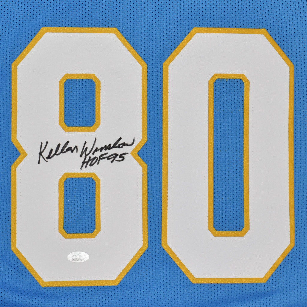 Kellen Winslow Sr Autographed San Diego (Powder Blue #80) Custom Jersey w/ HOF  - JSA