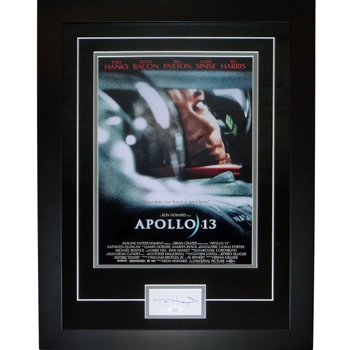 Apollo 13 11x17 Movie Poster Deluxe Framed with Tom Hanks Autograph - JSA