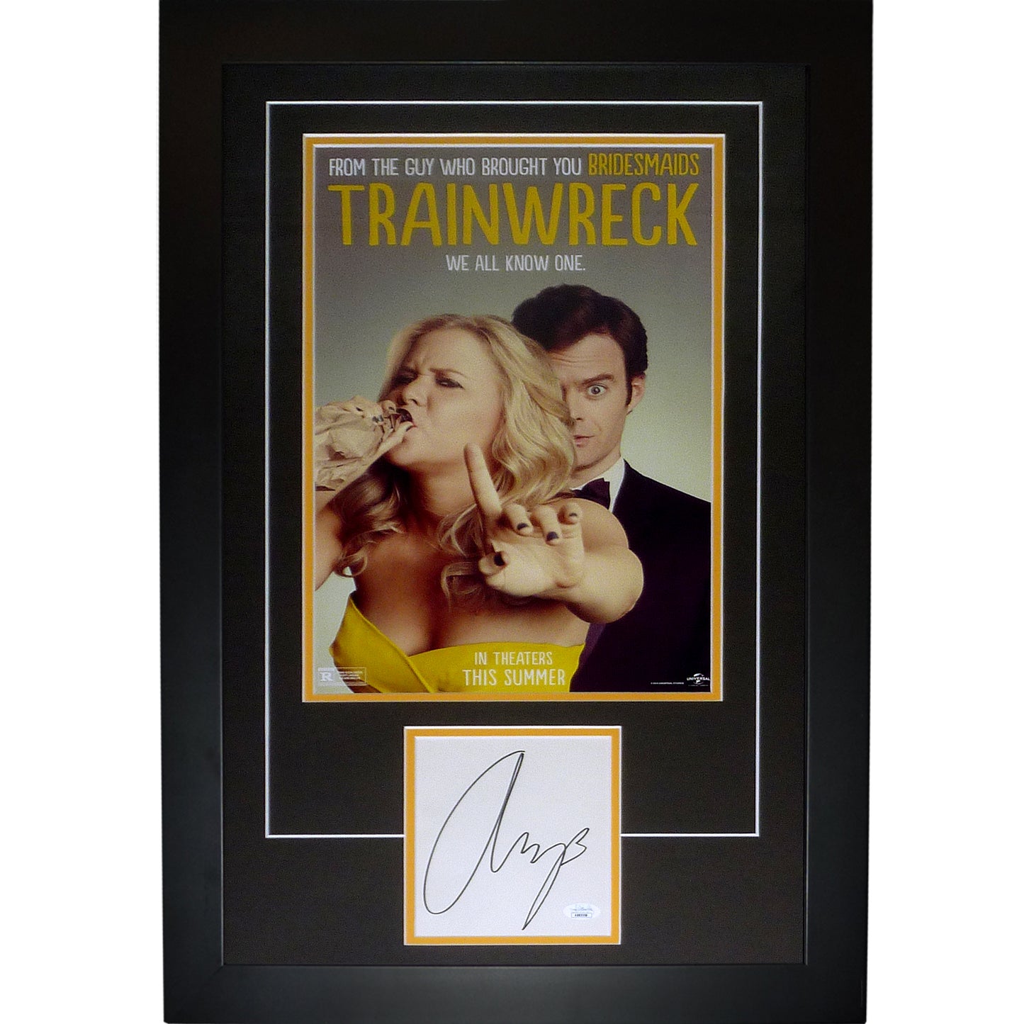 Trainwreck 11x17 Movie Poster Deluxe Framed with Amy Schumer Autograph - JSA
