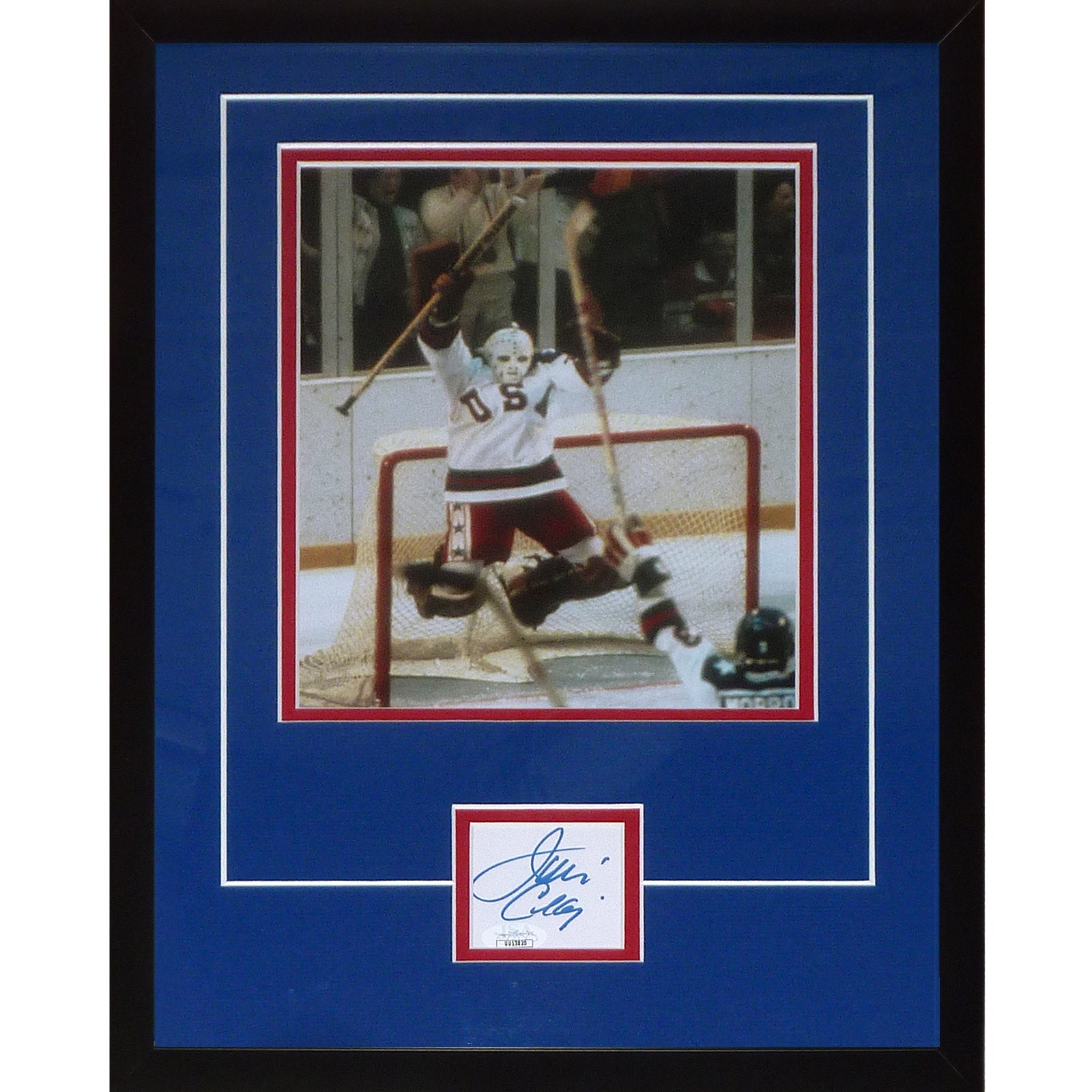 1980 U.S. Olympic Hockey Team Autographed (USA White #80) Deluxe Frame –  Palm Beach Autographs LLC