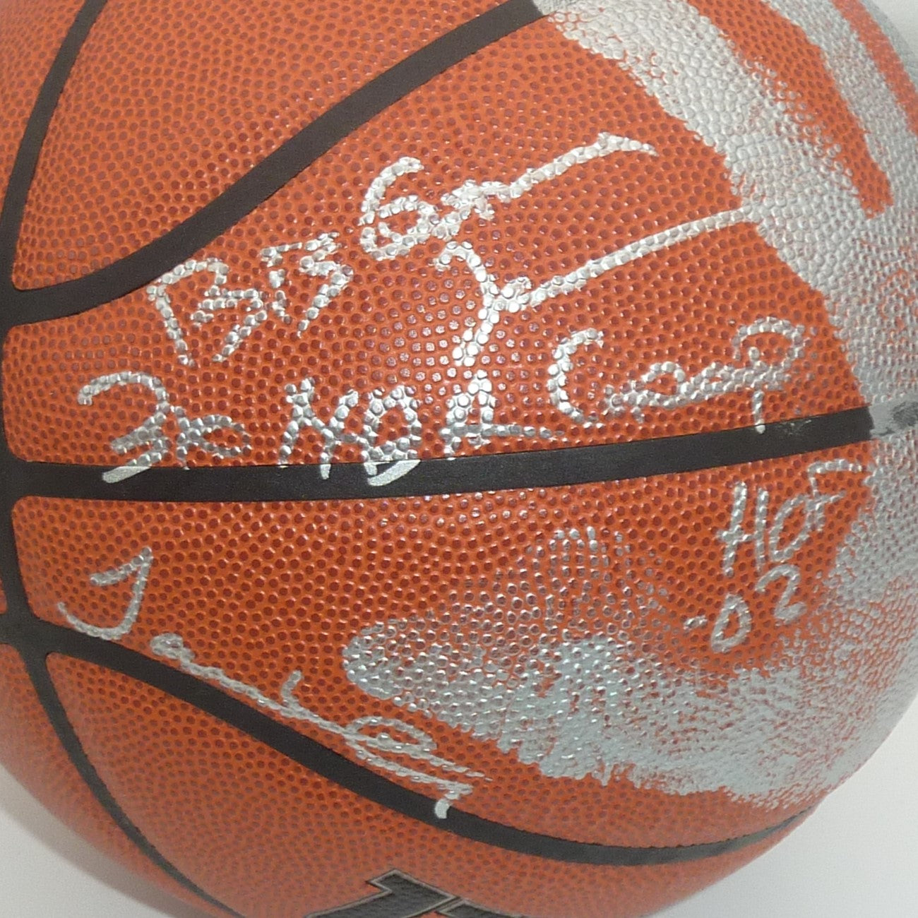 James Worthy Autographed NBA Basketball with Hand Print and Inscriptions -JSA