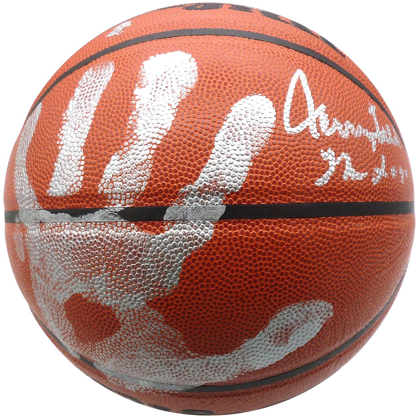 James Worthy Autographed NBA Basketball with Hand Print and Inscriptions -JSA