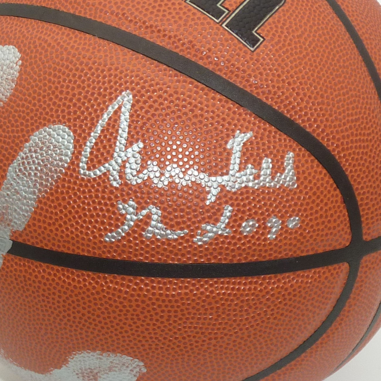 James Worthy Autographed NBA Basketball with Hand Print and Inscriptions -JSA