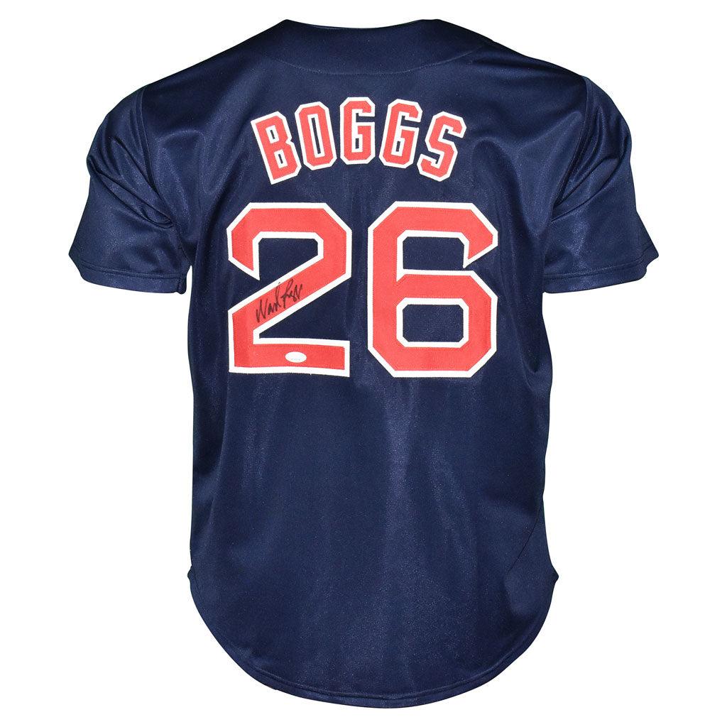 Wade Boggs Autographed Boston Red Sox (Blue #26) Jersey - JSA