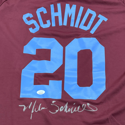Mike Schmidt Autographed Philadelphia Phillies (Maroon #20) Cooperstown Collection Jersey - JSA