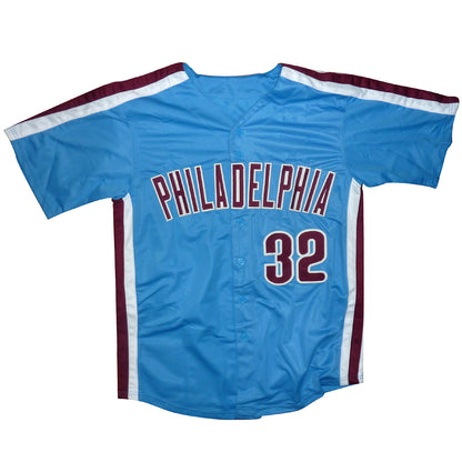 Steve Carlton Autographed Philadelphia Phillies (Baby Blue #32) Jersey - JSA