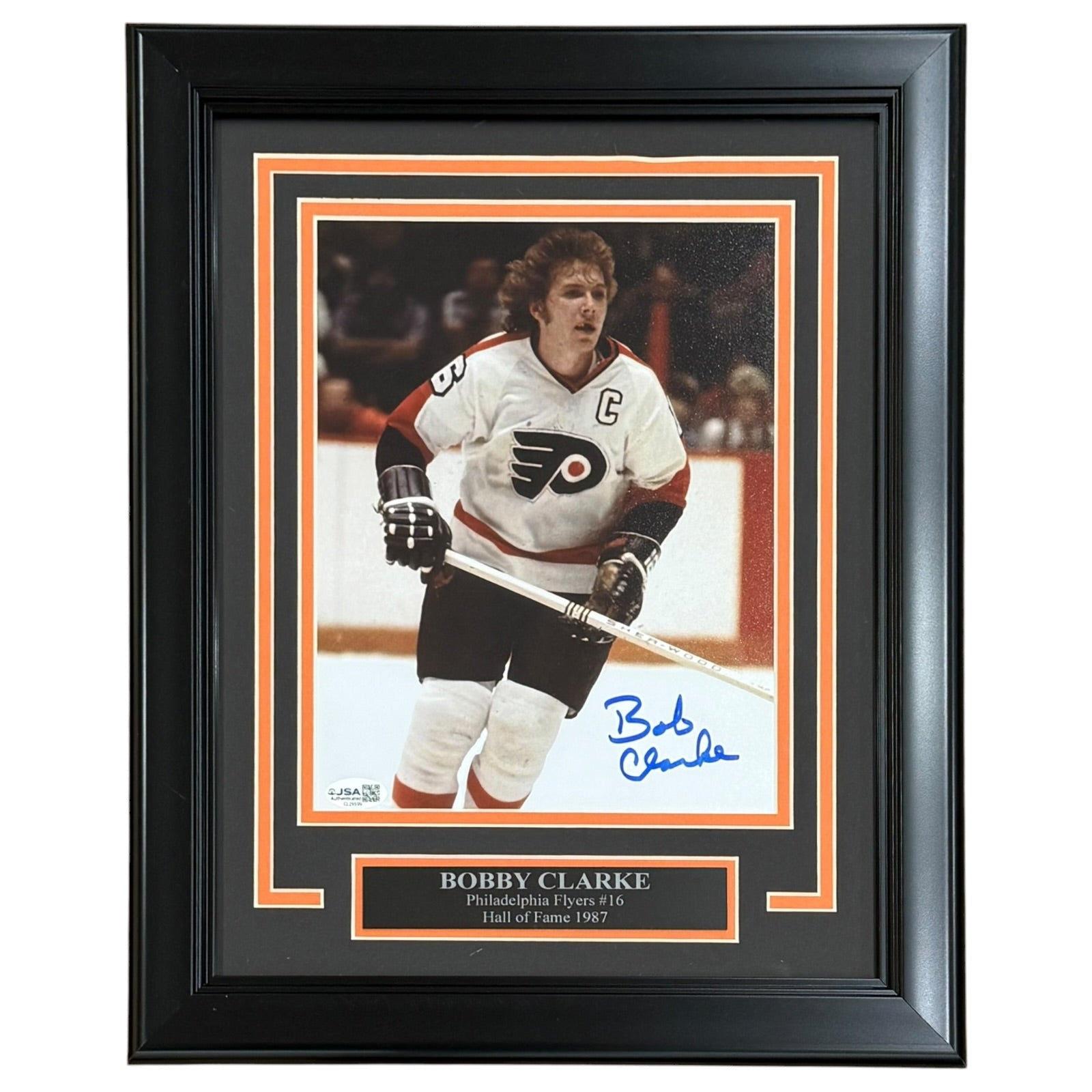 Bobby Clarke Autographed Philadelphia Flyers Deluxe Framed 8x10 Photo - JSA