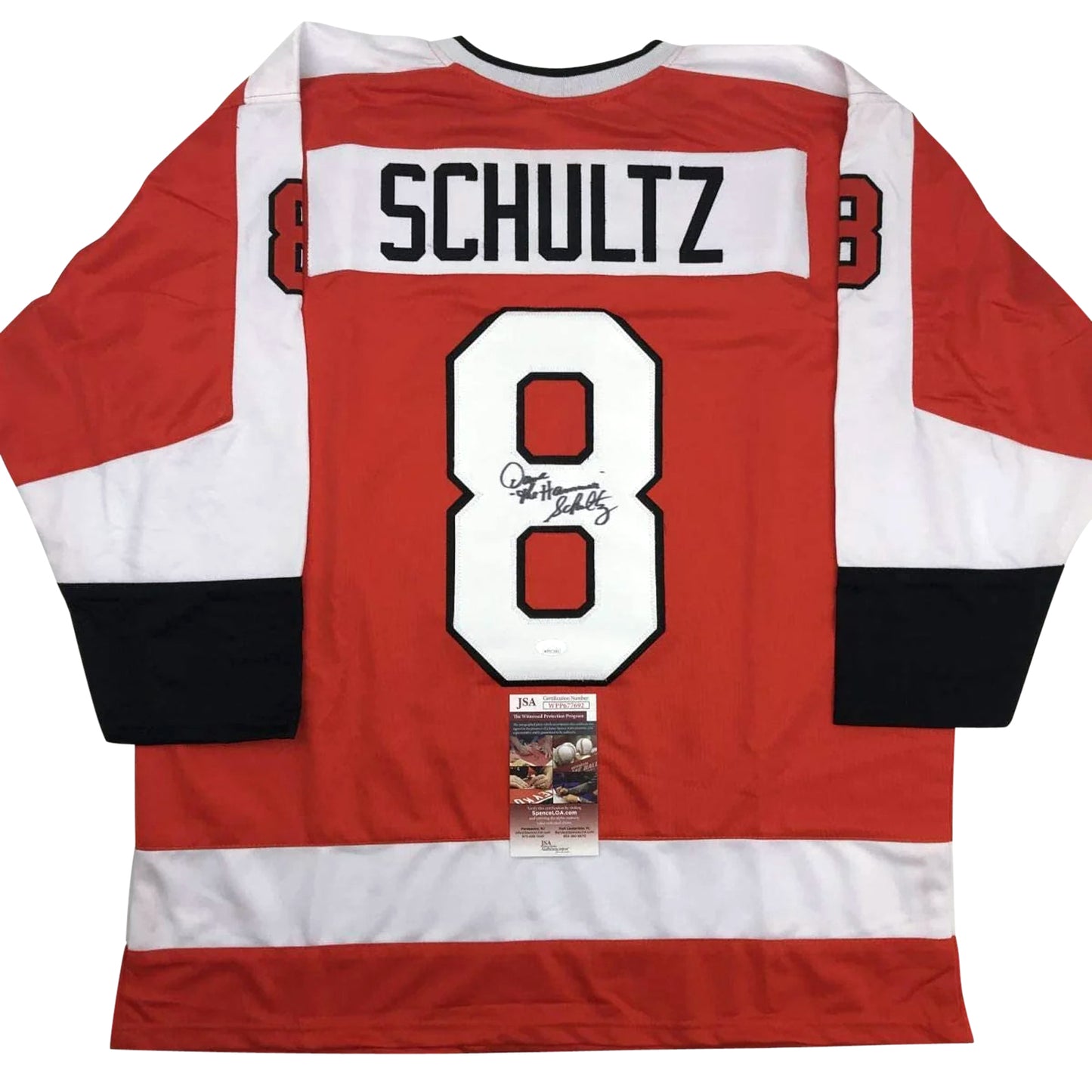 Dave "The Hammer" Schultz Autographed Philadelphia (Orange #8) Custom Jersey - JSA