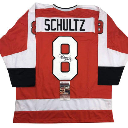 Dave "The Hammer" Schultz Autographed Philadelphia (Orange #8) Custom Jersey - JSA