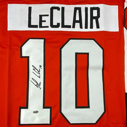John Leclair Autographed Philadelphia Flyers (Orange #10) Jersey