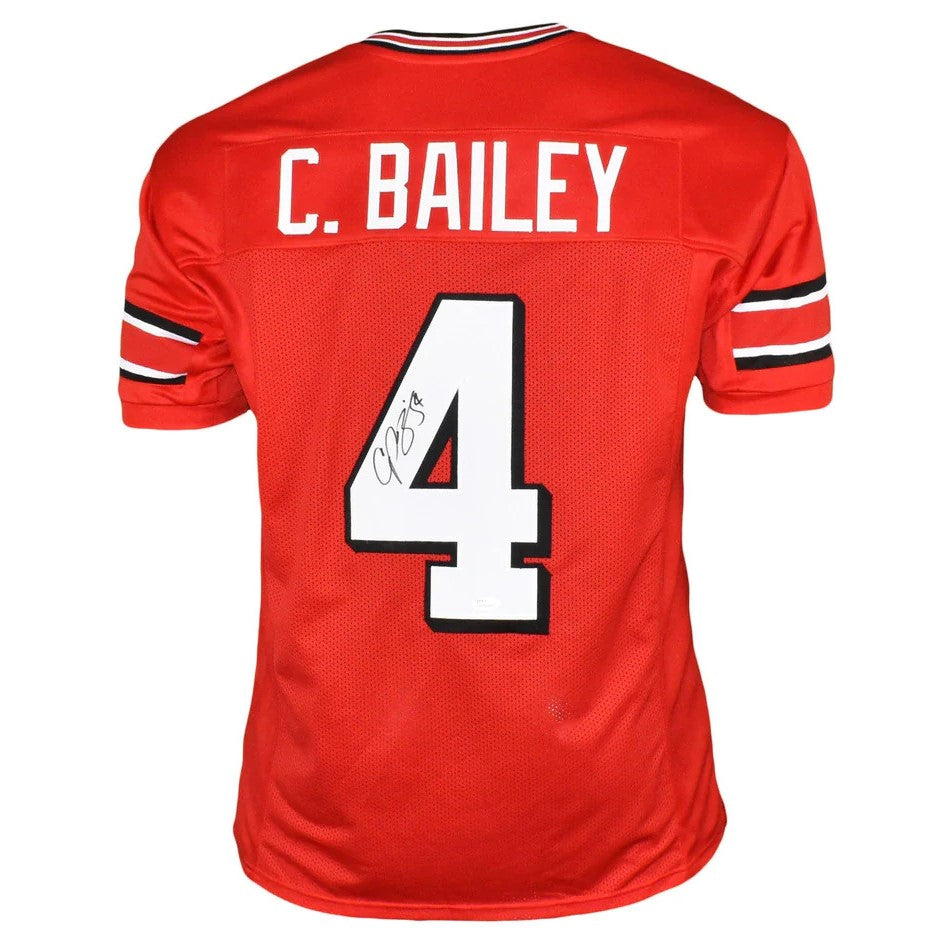 Champ Bailey Autographed Georgia (Red #4) Custom Jersey - JSA