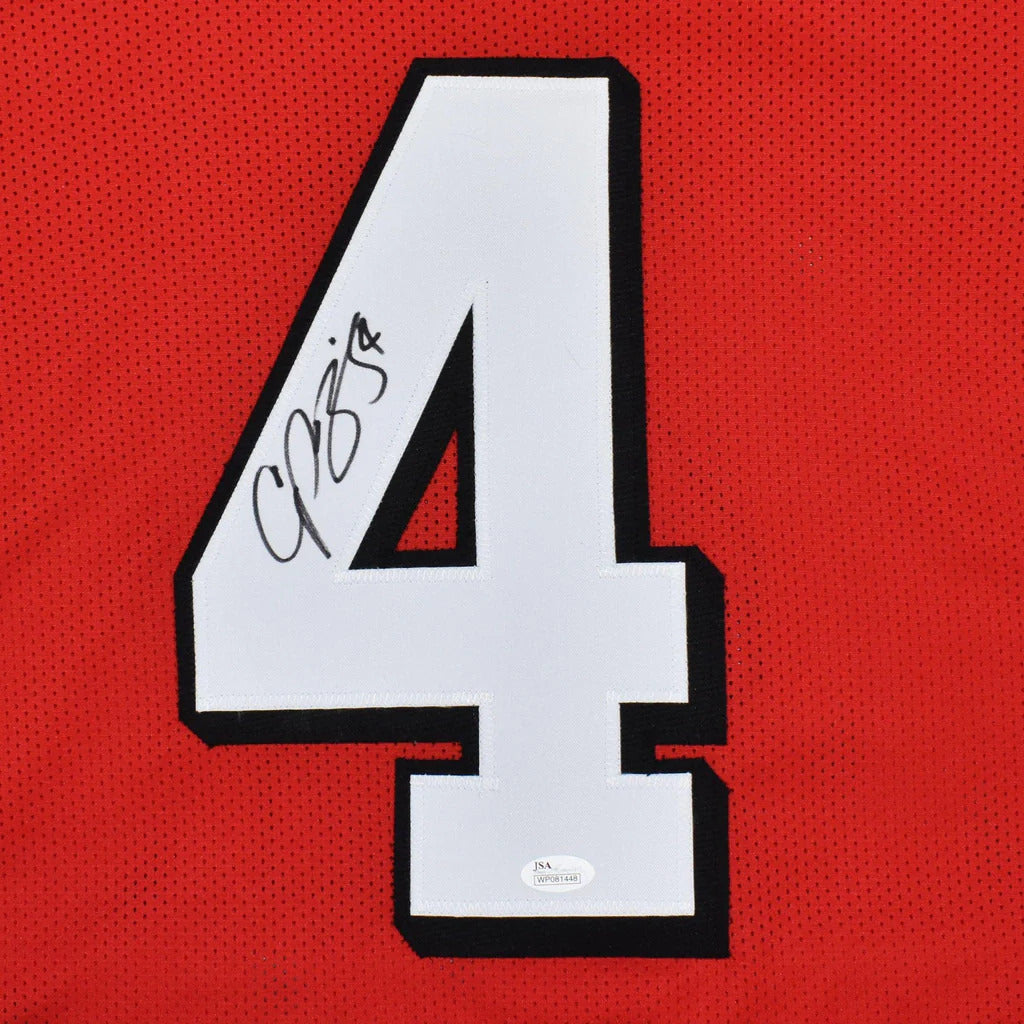 Champ Bailey Autographed Georgia (Red #4) Custom Jersey - JSA