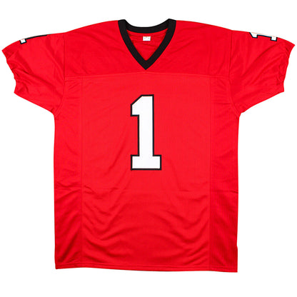 Sony Michel Autographed Georgia Bulldogs (Red #1) Custom Jersey - Beckett