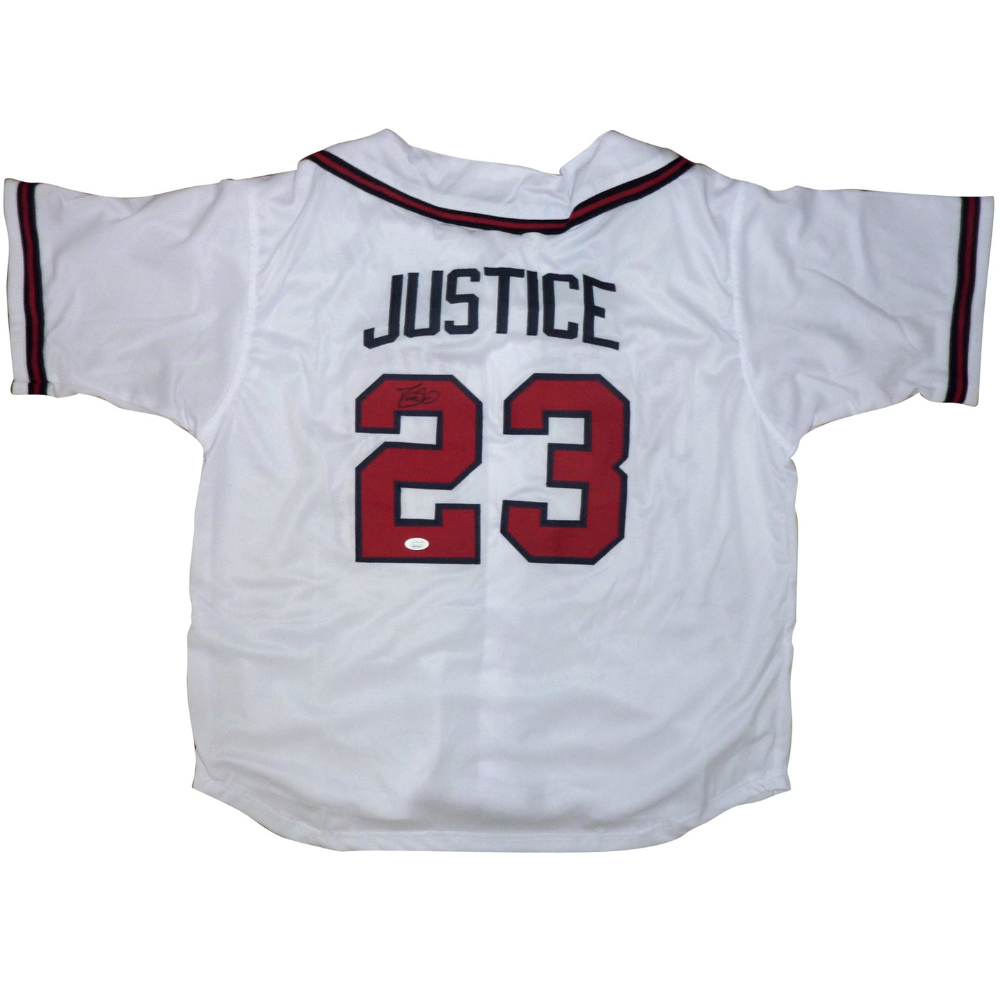Dave Justice Autographed Atlanta (White #23) Stitched Jersey
